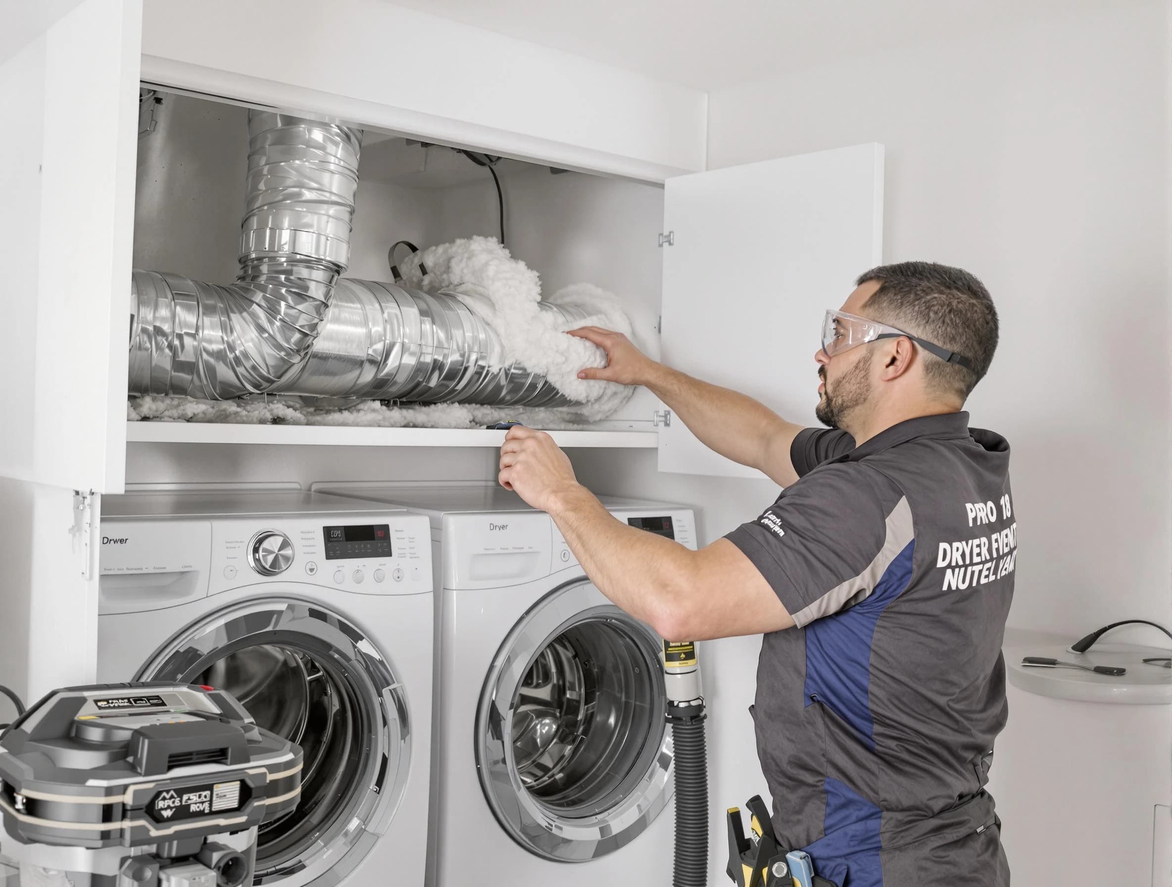 Aliquippa Dryer Vent Cleaning certified technician performing specialized gas dryer vent cleaning in Aliquippa