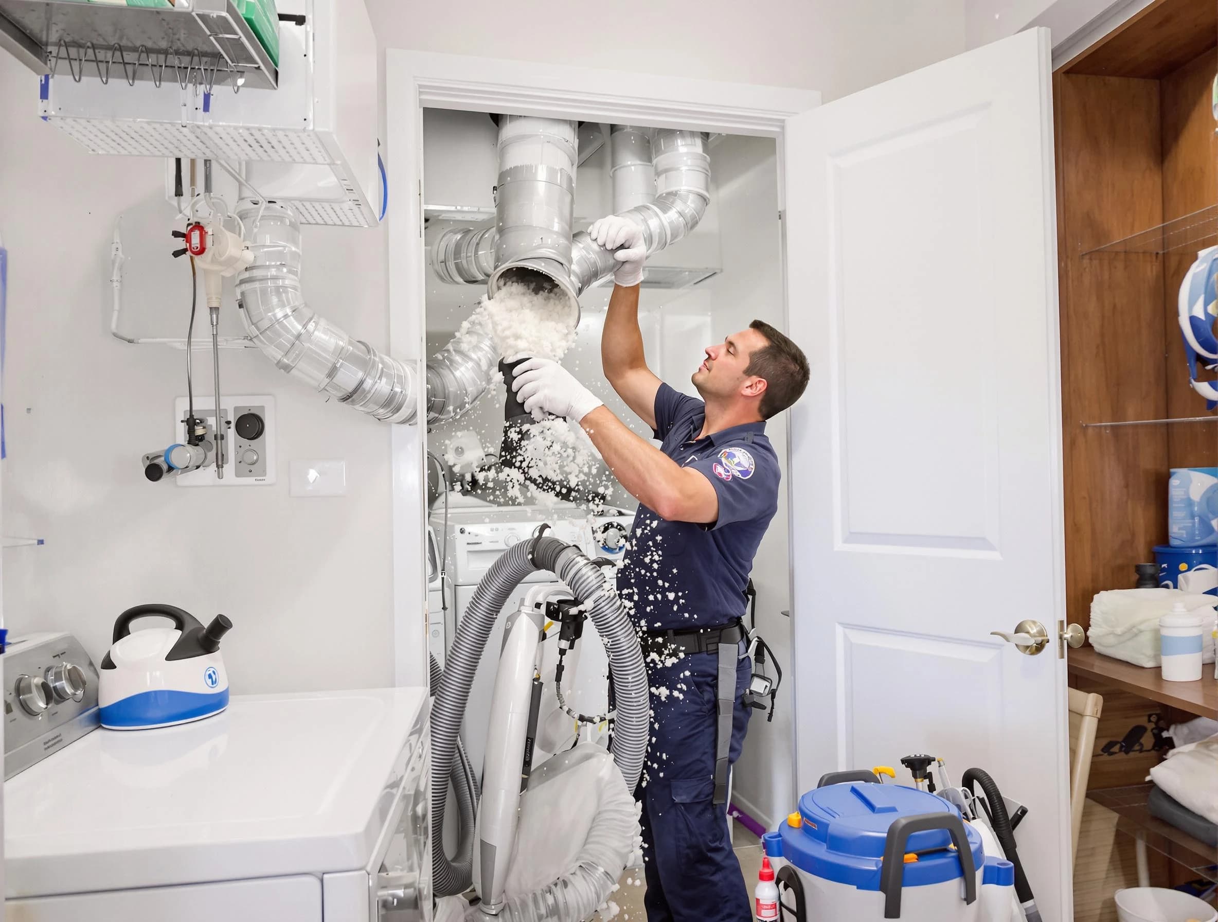 Aliquippa Dryer Vent Cleaning technician delivering thorough residential dryer vent cleaning service in Aliquippa