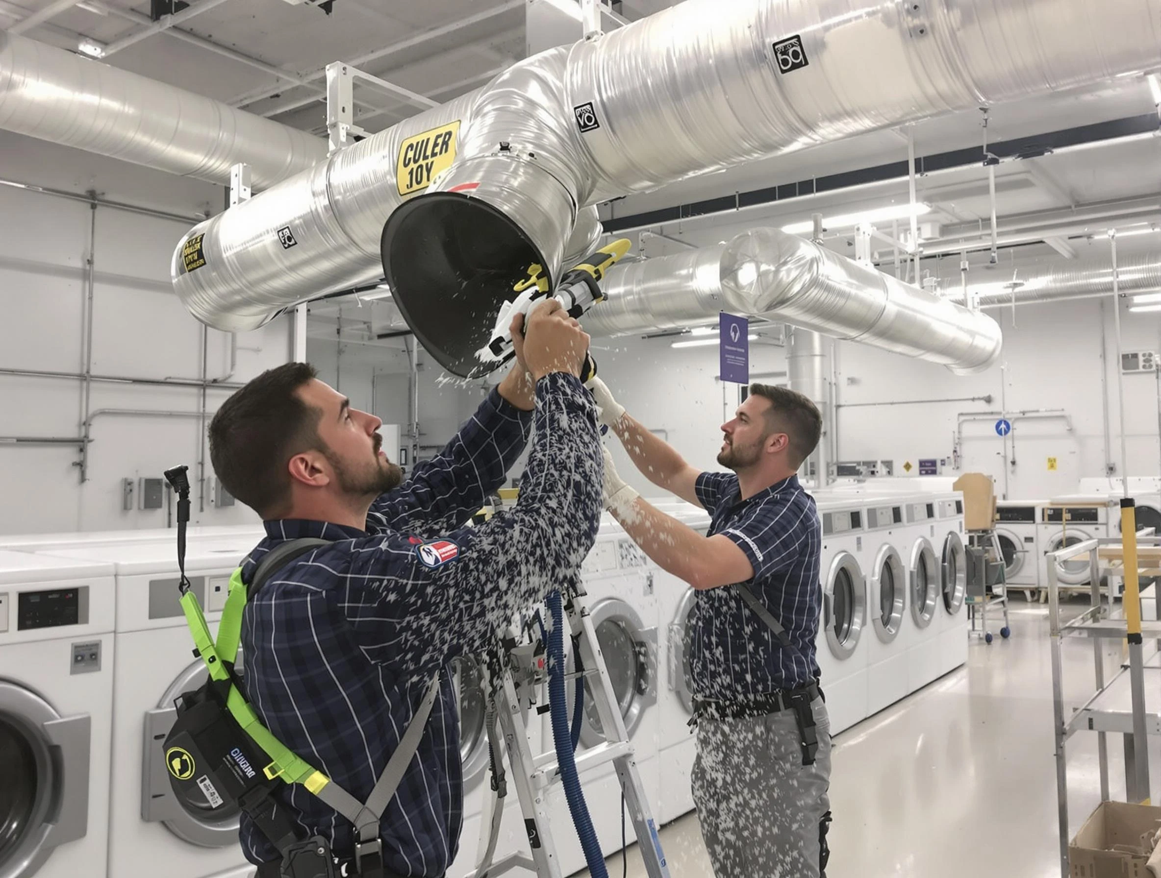 Aliquippa Dryer Vent Cleaning team performing large-scale commercial dryer vent cleaning in Aliquippa
